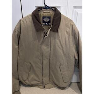 Men's Docker Jacket with  leather collar Sz Large